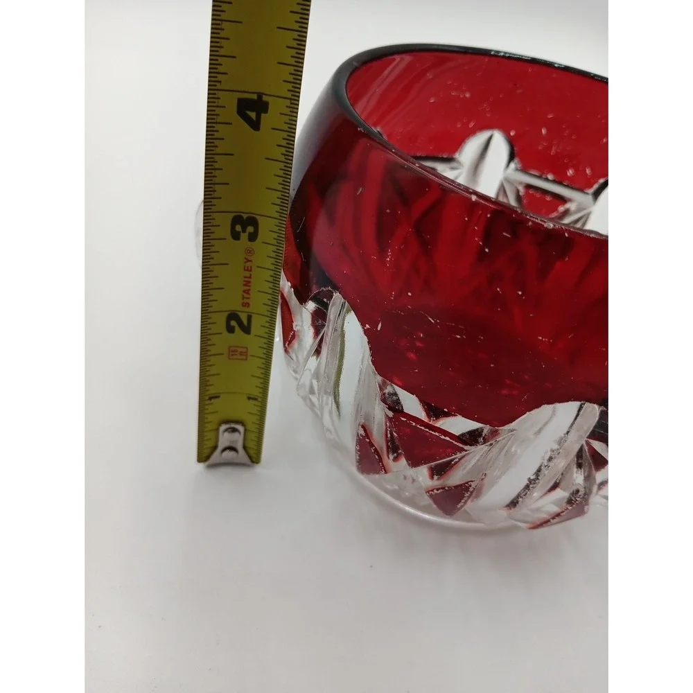 VTG Triple Triangle Ruby Stained Doyle & Co 876‎ EAPG Sugar Bowl Antique